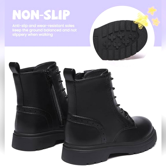 Athlefit Waterproof Combat Boots - size 8 Toddler, Black - Picture 5 of 9